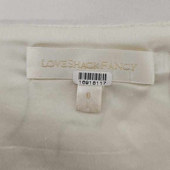 LoveShackFancy Adelaide Tweed And Bow Mini Dress In Cream And Black Sz 6 - Picture 12 of 13